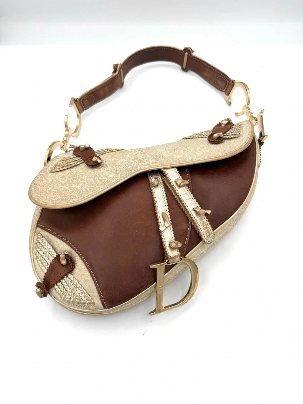 Dior Limited Edition Galliano Western Saddle Bag with 'D' Charm